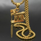 Large Stainless Steel Tattoo Gun Machine Mens Necklace Pendant Steampunk Jewelry