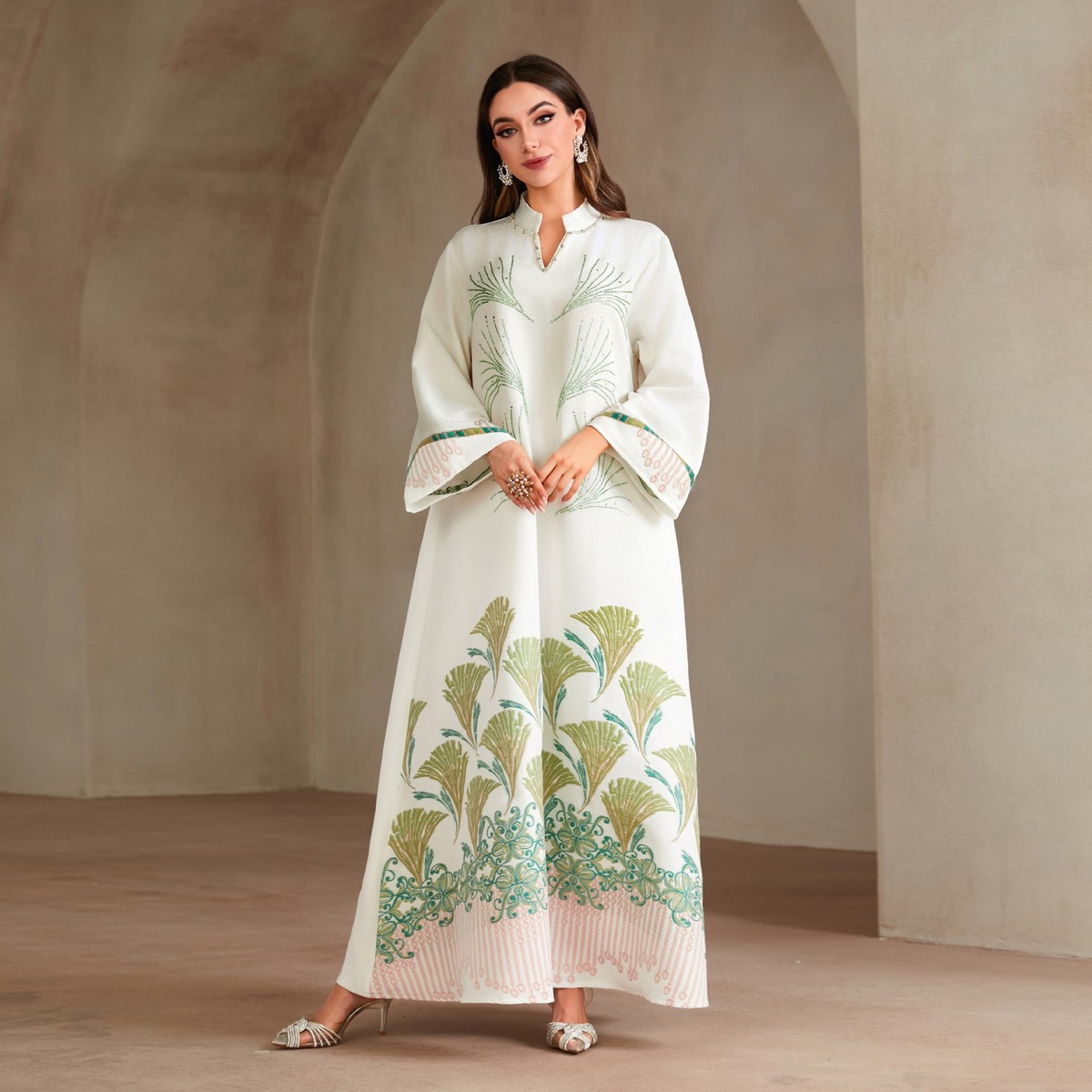 dubai ladies dress Abaya Women Evening Long Elegant Kaftan Muslim Robe Party Gown Arab belk 2
