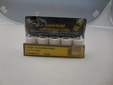 NIP Vintage Hand Held Calculator Rolls 5 Pack Plain Bond Paper 1/2" wide