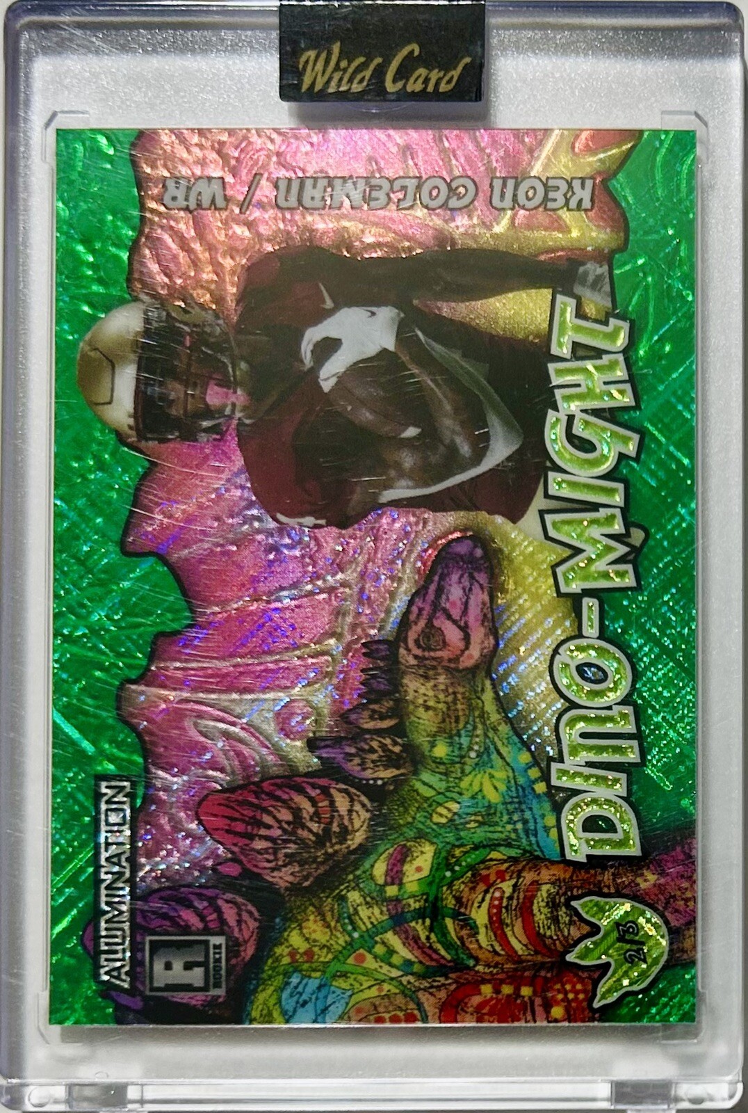 2023 WILD CARD ALUMINATION DINO-MIGHT GREEN #AD-KC KEON COLEMAN ROOKIE RC 2/3