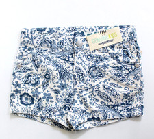 Genuind Kids by Oshkosh Boho Floral Print Denim Shorts Size 4T Blue/White NEW