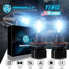 2x 4-Sides H13 9008 LED Headlight Bulbs High & Low Beam for Ford F-150 2004-2014