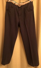 Vintage 70s Jaymar Polyester Flare Pants Chocolate Brown W/Belt34x29 Hippy Disco