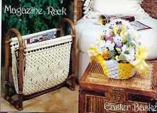 Macrame Magazine Rack Easter Basket Patterns Fibers 'N' Frames 913 Craft Book