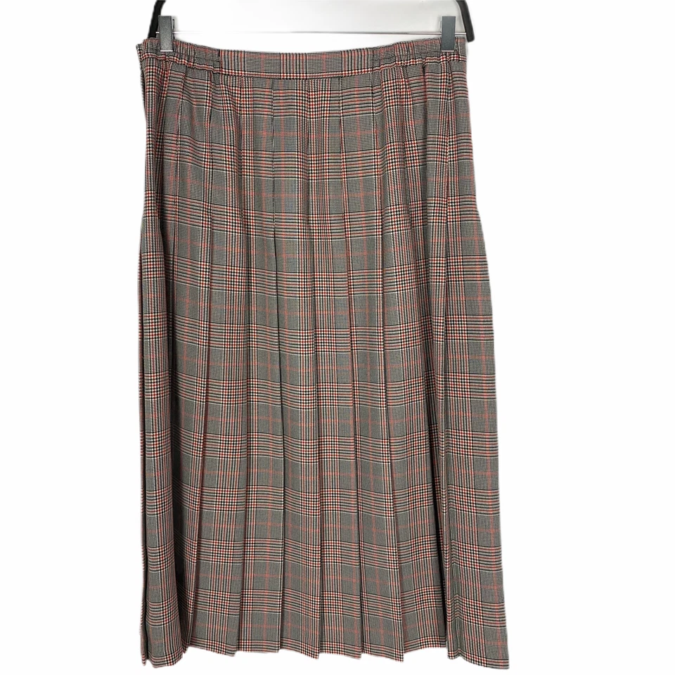 JG Hook 复古女式红色蓝色 2 件双排扣西装外套百褶裙套装 16 — 第 3/4 张图片