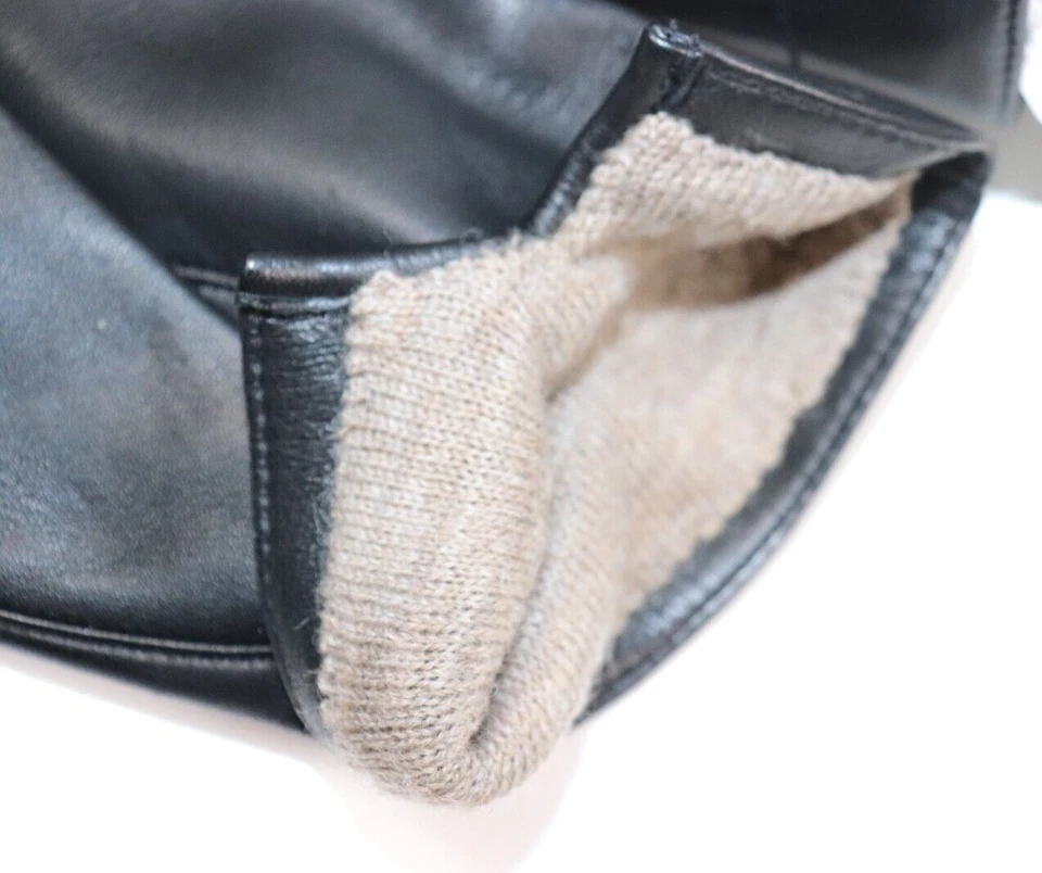 NUEVO COACH Guantes Para Hombre Talla L Cuero Oveja Negro 100% Lana Forrados TECH $148 Foto 4 de 4