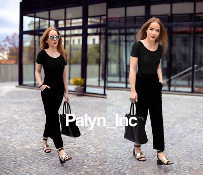 NWT ZARA BLACK HIGH WAIST PALAZZO 