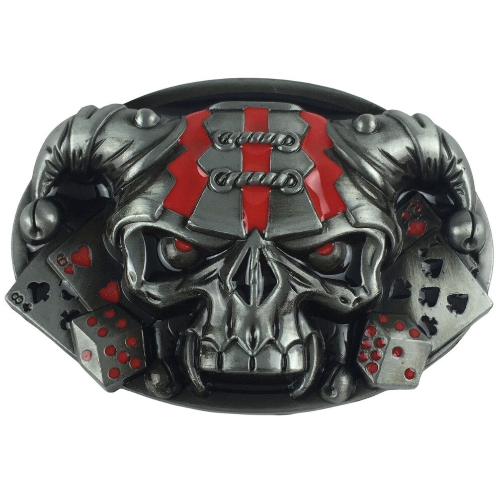 Skull Joker Gambling Belt Buckles Western Cowboy Style Men & Women Rodeo Wear