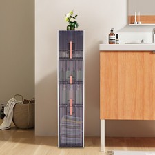 5Tier Bathroom Floor Cabinet Storage Cabinet Narrow Standing Toilet Paper Holder