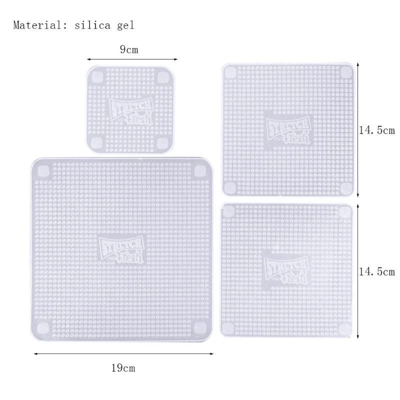 Film alimentaire silicone 4 tailles emballage couvercle étirable lavable moule - Photo 2/4