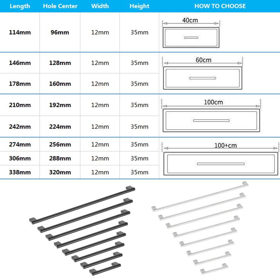 Stainless Steel Kitchen Door Drawer Handles Cupboard Pulls