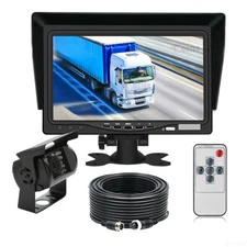 4Pin 7" Monitor + Backup Camera Rear View Reverse Night Vision Kit Bus RV Truck
