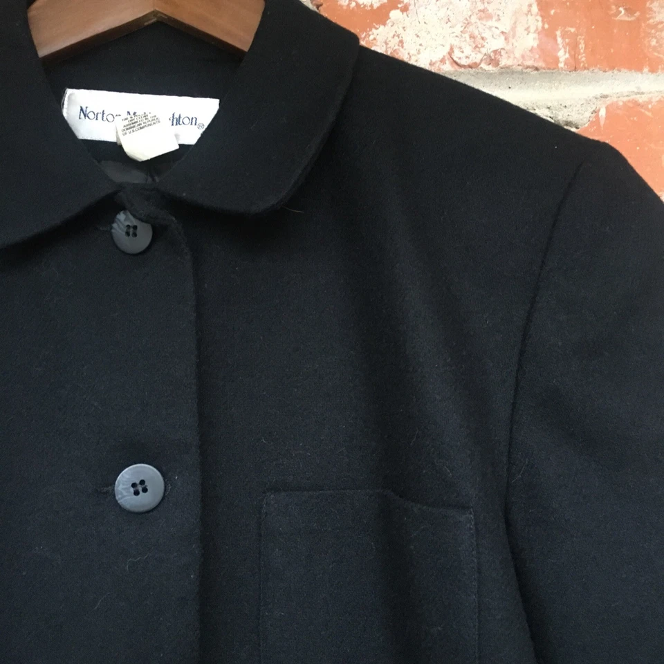 VTG Norton McNaughton Sz 8 100% Wool Black Blazer Jacket Classic Work Wear EUC - Image 2 of 4