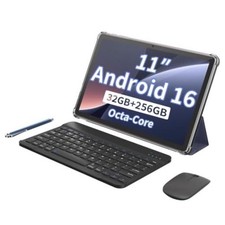 11 inch Android 16 Tablet with Mouse Stylus Pen Keyboard Blue Case and Keyboard