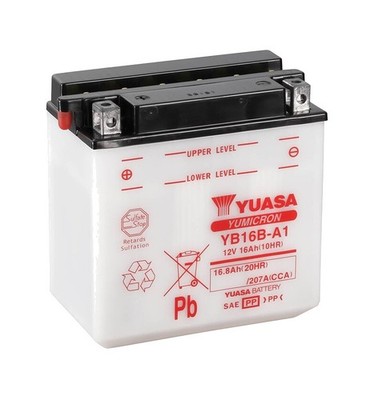 YUASA Battery with Electrolyte YB16B-A1 COMBIPACK