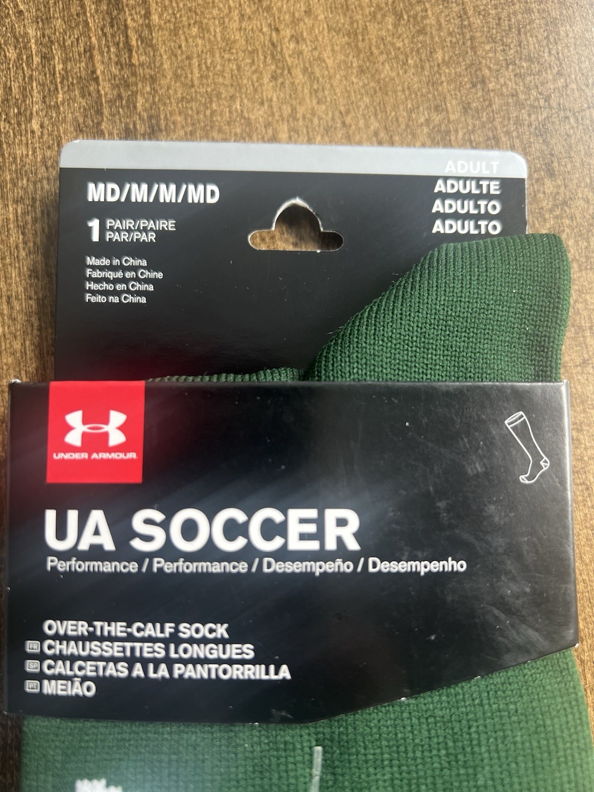 NEW UNDER ARMOUR Forest Green UA Soccer SOCKS Over The Calf M Medium Men Women thumbnail 3