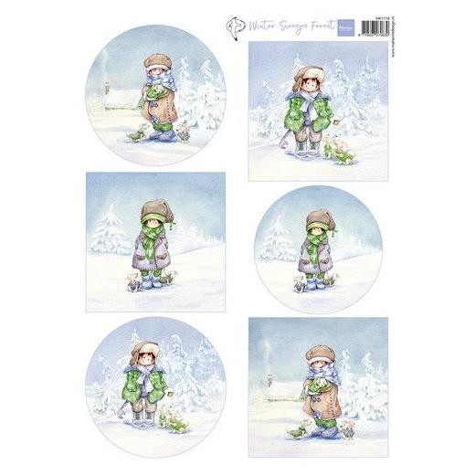 Marianne Design A4 Cardtoppers Sheet - Hetty‘s Snoesjes Winter Forest HK1716
