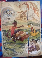 Disney Lorcana - Wilds Unknown Puzzle Art Card Complete Set Of 9 Cards