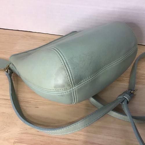 Vintage Coach 9990 Small Frame Top Crossbody Bag Purse Leather Green - Picture 6 of 7