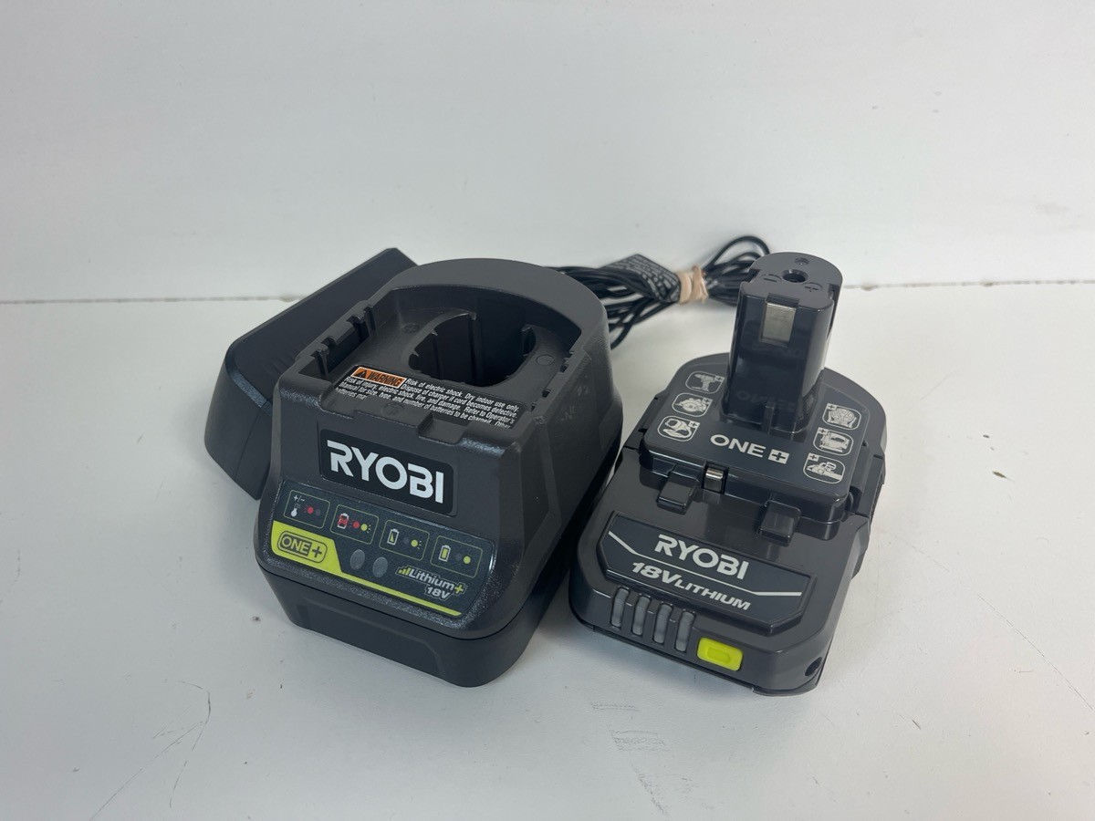 RYOBI PBP002 Battery and P24026590 Charger Combo