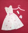 Vintage 1960s Barbie Garden Party Dress #931 Shoes, Single Glove, & Hanger