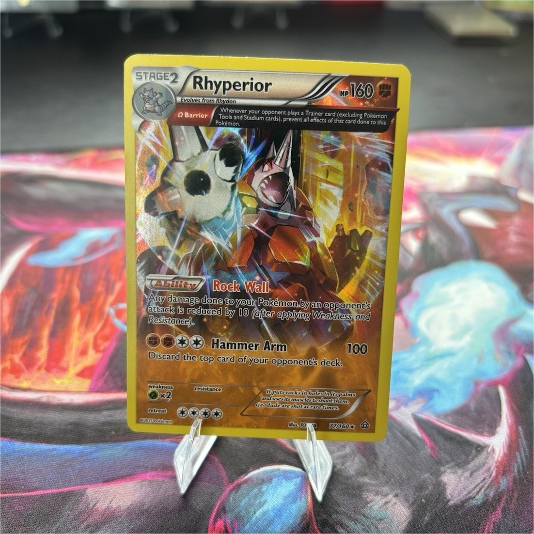 Rhyperior 77/160 XY: Primal Clash Ω Barrier Holo Rare Reverse Holo Pokémon Card