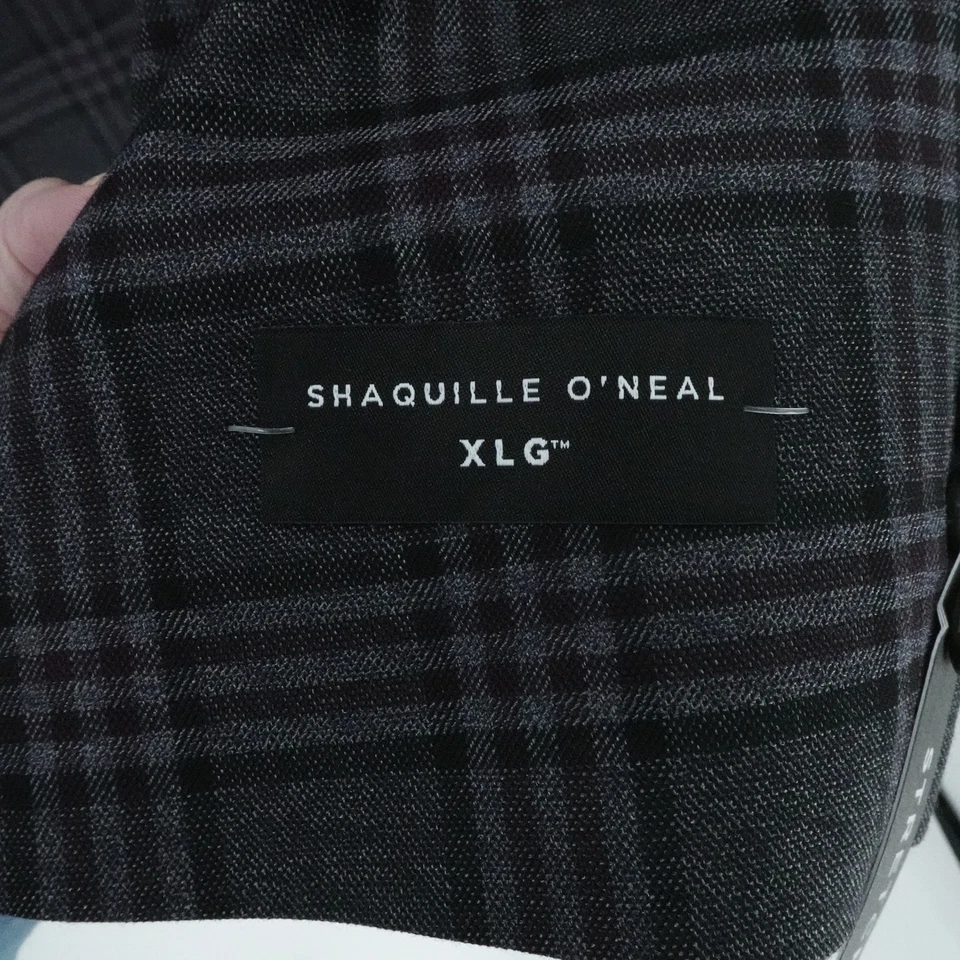 Shaquille ONeal Blazer мужской 54L уголь фиолетовый клетку спортивное пальто эластичной - Изображение 4 из 4