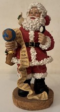 Vintage 10   Santa with A List, Globe and Toy Bag