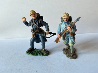 2 Soldats de plomb Guerre Mondiale 1914/1918 Poilu Français 1916 - Photo 1/3
