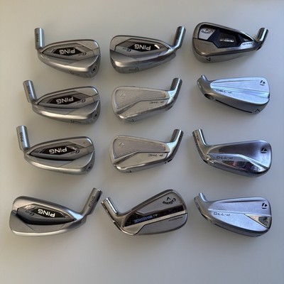 12x 7 Eisen Golfschlägerköpfe gemischt Restposten Konvolut Ping Callaway Taylormade ex Demo