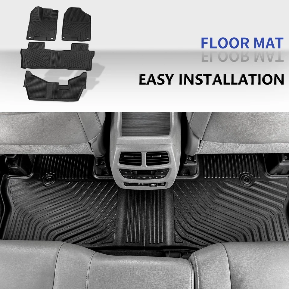 For 2016-2022 Honda Pilot Cargo Liners Backrest Mats Floor Mats Trunk Liners TPE - Image 4 of 4