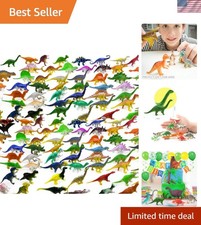 78-Piece Mini Dinosaur Figure Set: T-rex, Stegosaurus More for Creative Play