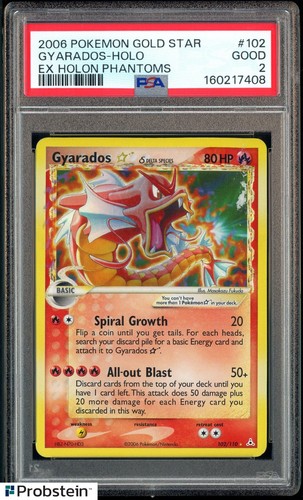 2006 Pokemon Gold star Ex Holon Phantoms #102 Gyarados Holo PSA 2