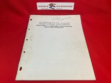 1971 New Holland Hydrostatic Pump 1880 Crop Cruiser Sec.1 Forage Harvest Manual
