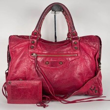 Balenciaga City Red Leather 2Way Handbag Shoulder Bag 115748 Y2K Vintage