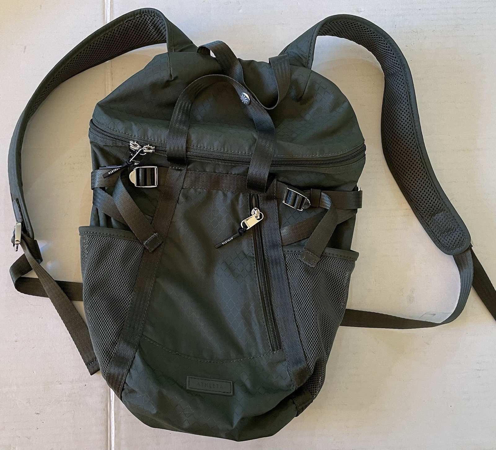 ATHLETA Excursion Backpack Dark Green Nylon Great… - image 7