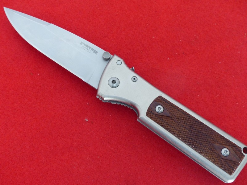 Foster Oregon USA new 1911 checkered rosewood lock blade knife