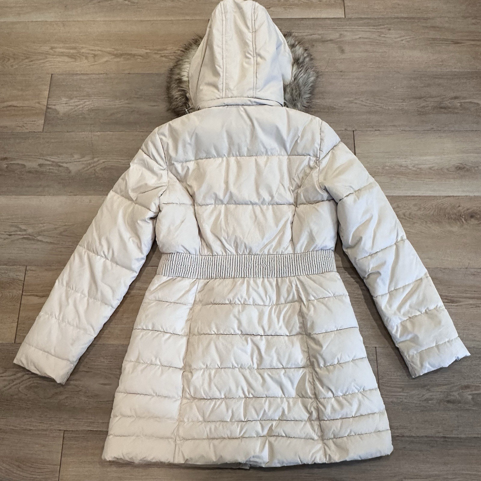 Vintage Rare Esprit Women’s MED Puffer Parka Jacket Removable Hood Faux Fur Y2K image 2