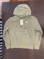 Nike Club Fleece Pullover Hoodie Men s Small BV2654-386 Oil Green