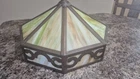 Antique  Green Slag Glass Arts & Crafts Mission Style Lamp Shade Tiffany Style