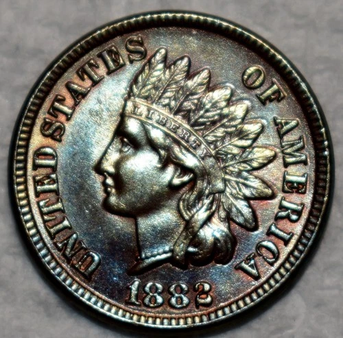 Uncirculated 1882 Indian Head Cent, Sharp specimen.