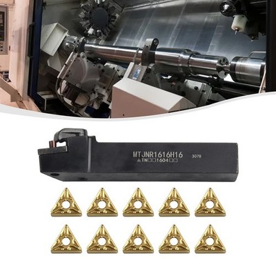 CNC Machining Essentials MTJNR1616H16 Werkzeughalter + 10 Einsatzklingen Set