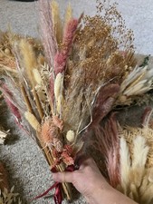 Boho style dried flowers bouquets set of 8 pcs, size approx 15"-18" for party