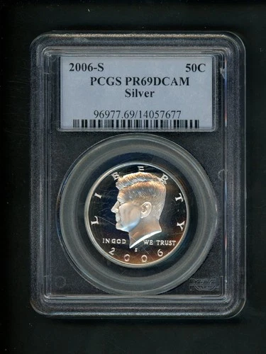 2006-S SILVER US Kennedy Half Dollar 50c .50 PCGS PR69 DCAM Proof Deep Cameo Gem