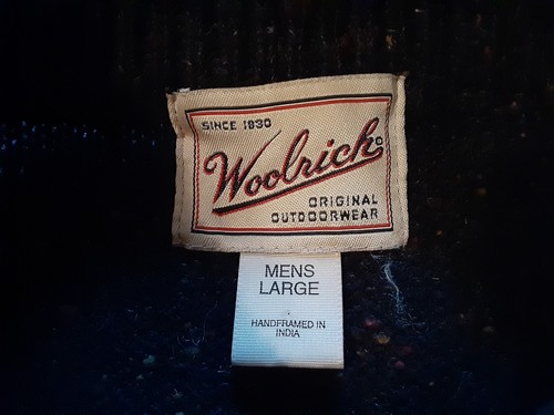 Vintage Woolrich Nottingham Ragg Wełna Argyle Sweter Duży Granatowy Brązowy Marl - Zdjęcie 8 z 12