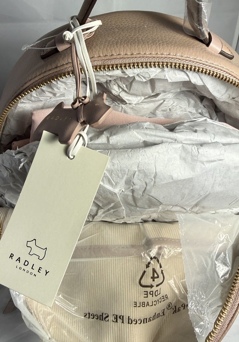 Radley London | Fountain Road Pebbled Leather Backpack Dusty Pink Beige NWT Radley London Fountain Road Medium Backpack Blush  main image 4