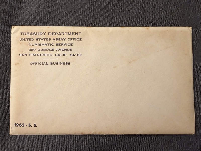 1965 Special Mint Set Original Treasury Envelope 1965-S.S. Unopened SMS OGP