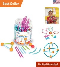 Geometric Shapes Building Set - 170 Pieces, Ages 5 Math Learning Games for K...
