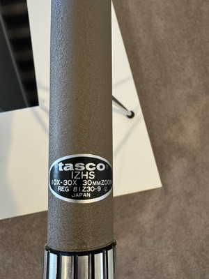 Vintage Tasco Japan Telescope Model 1ZHS 10-30x30mm Zoom with