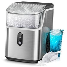 Nugget Ice Makers Countertop,Portable Ice Machine with 35lbs/day 1 Silver